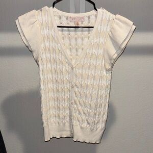 Philosophy Ivory Knit Cap Sleeve Cardigan